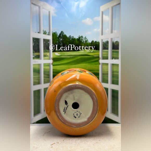 Vibrant Mexican Floral Art Barrel Planter | Hand-Painted Ceramic Clay Pot - Picture 8 of 10